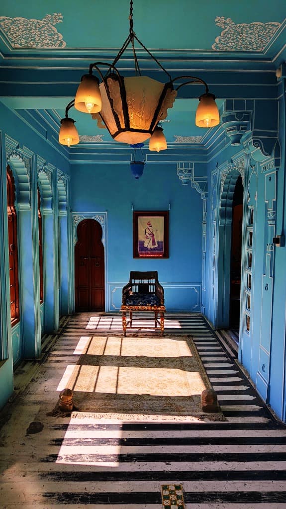 Royal Blue Palace Corridor
